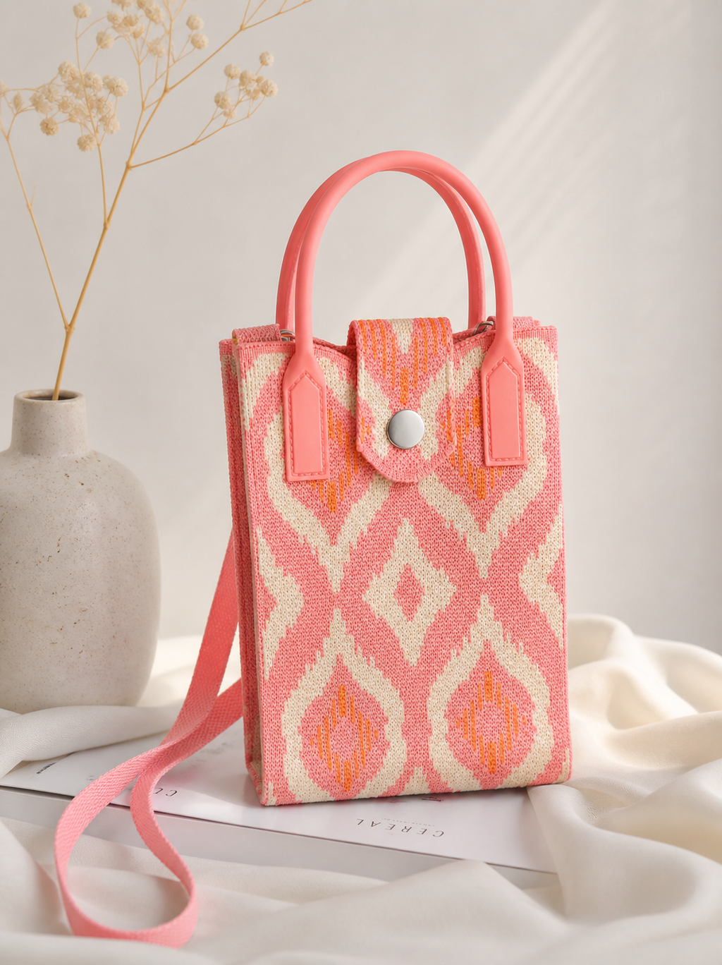 Pink Woven Mini Everyday Bag