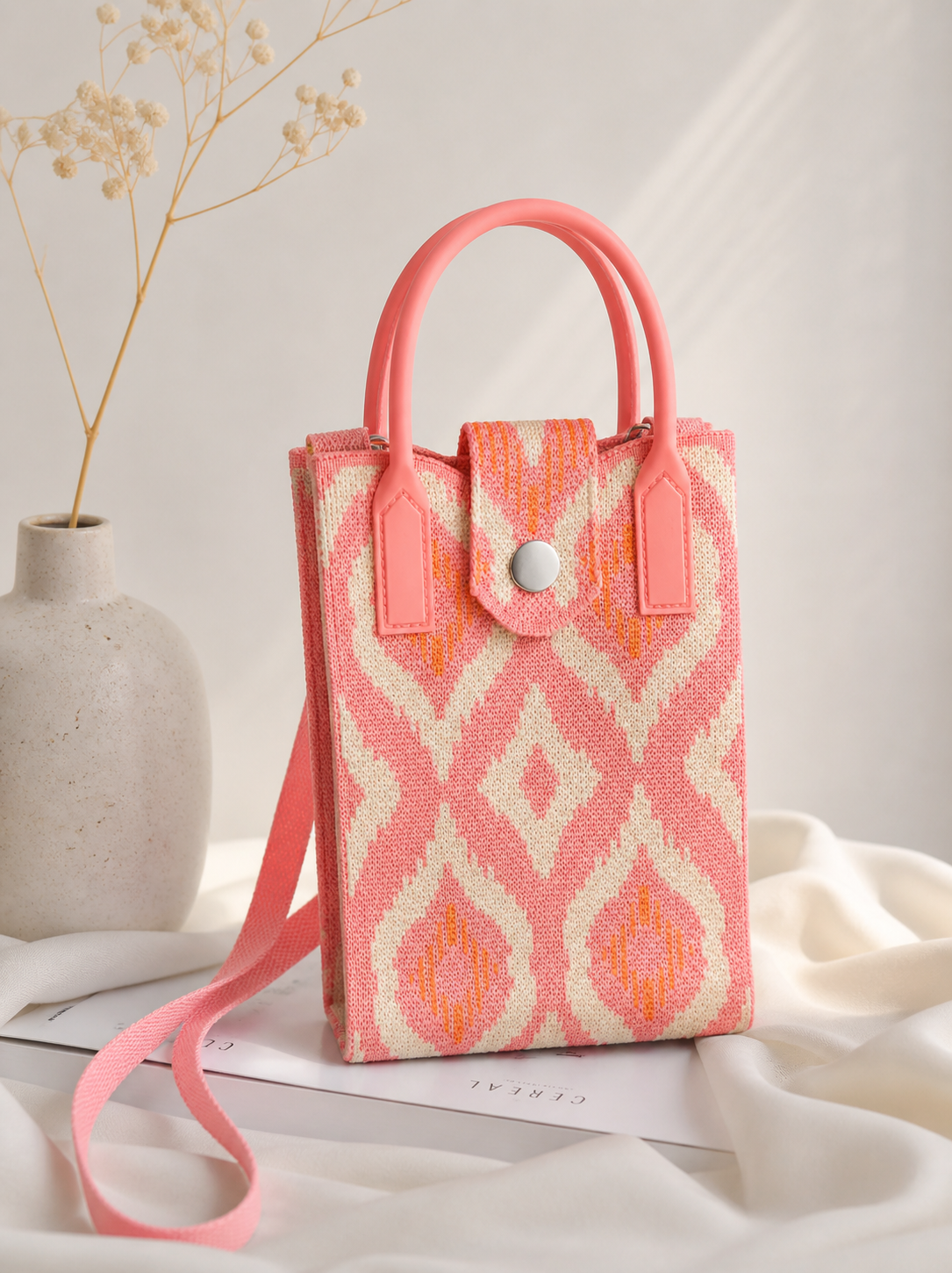 Pink Woven Mini Everyday Bag