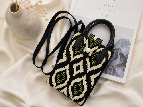 Black Woven Mini Everyday Bag