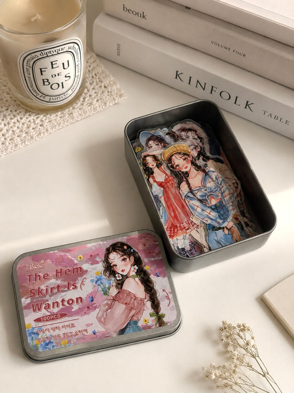💗 Blush Daydream Sticker Tin – 100 Pieces
