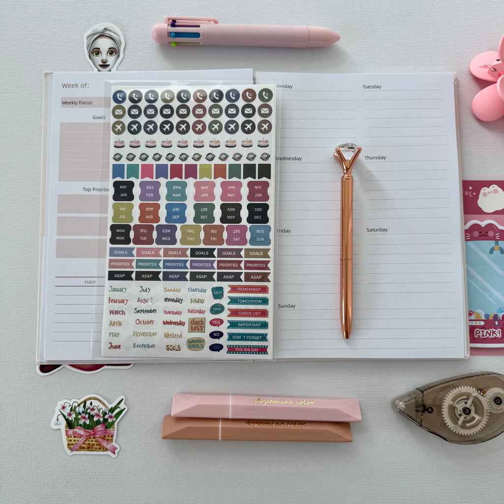 🌸 Pink Weekly Planner Bundle — Soft Focus, Organized Days