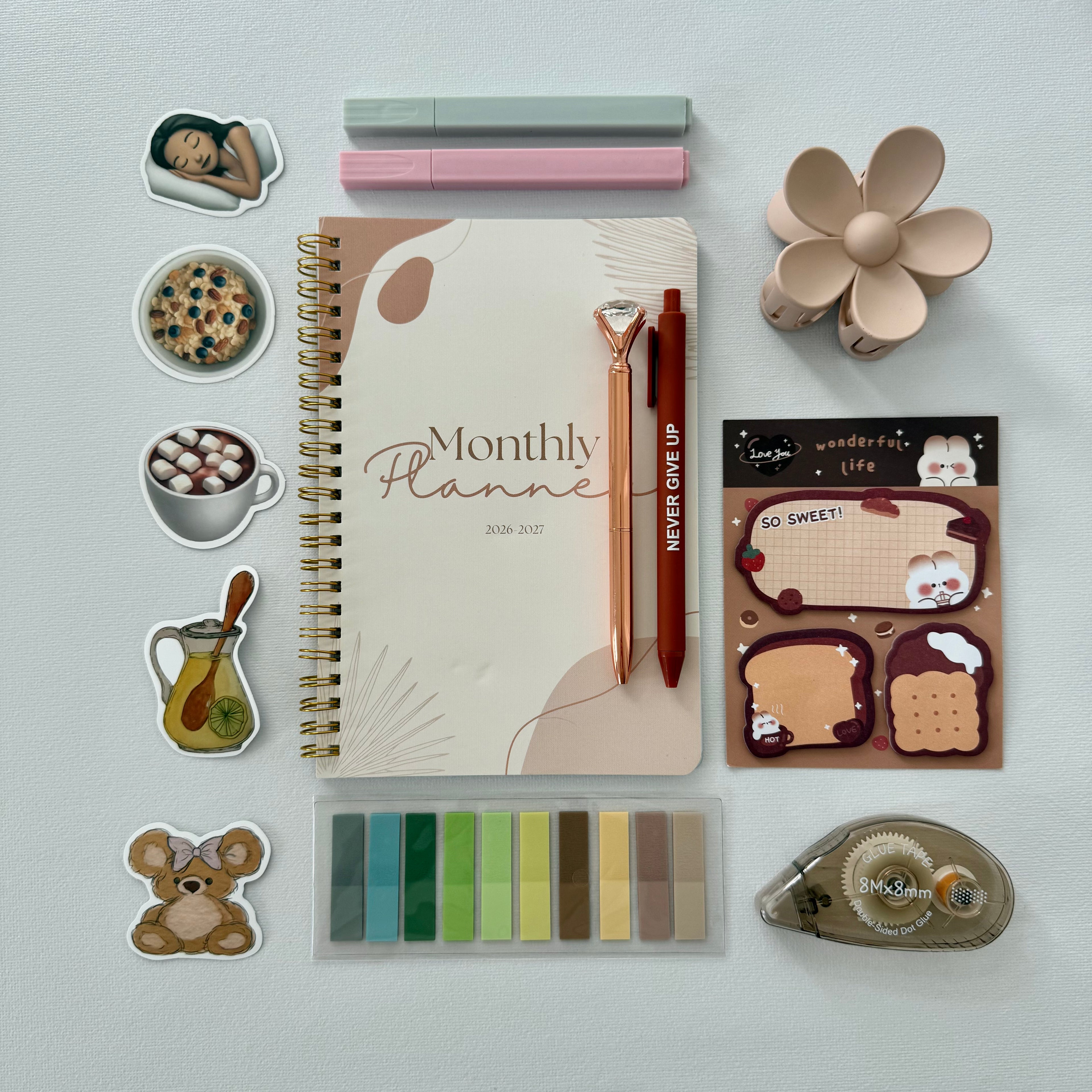 🤎 Cozy Neutral Monthly Planner Bundle — Calm Focus, Slow Mornings