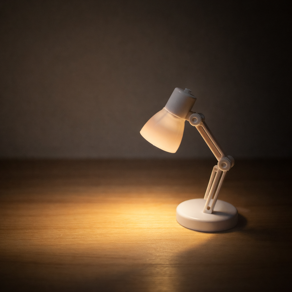 🤍 White Mini Desk & Reading Lamp — Soft Light, Cozy Focus